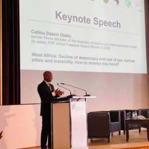 Conférence internationale à Berlin : Cellou Dalein Diallo parle du recul de la démocratie dans la sous-région ouest-africaine.