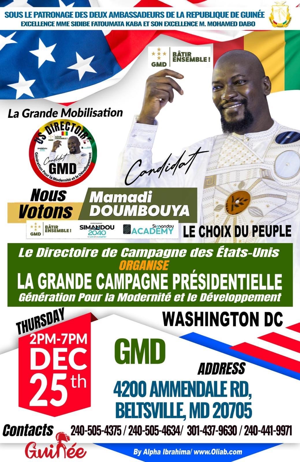 Urgent/Vote du 28 décembre aux États-Unis : boycott annoncé à Columbus (Ohio), où réside la sœur de Mamadi Doumbouya ?