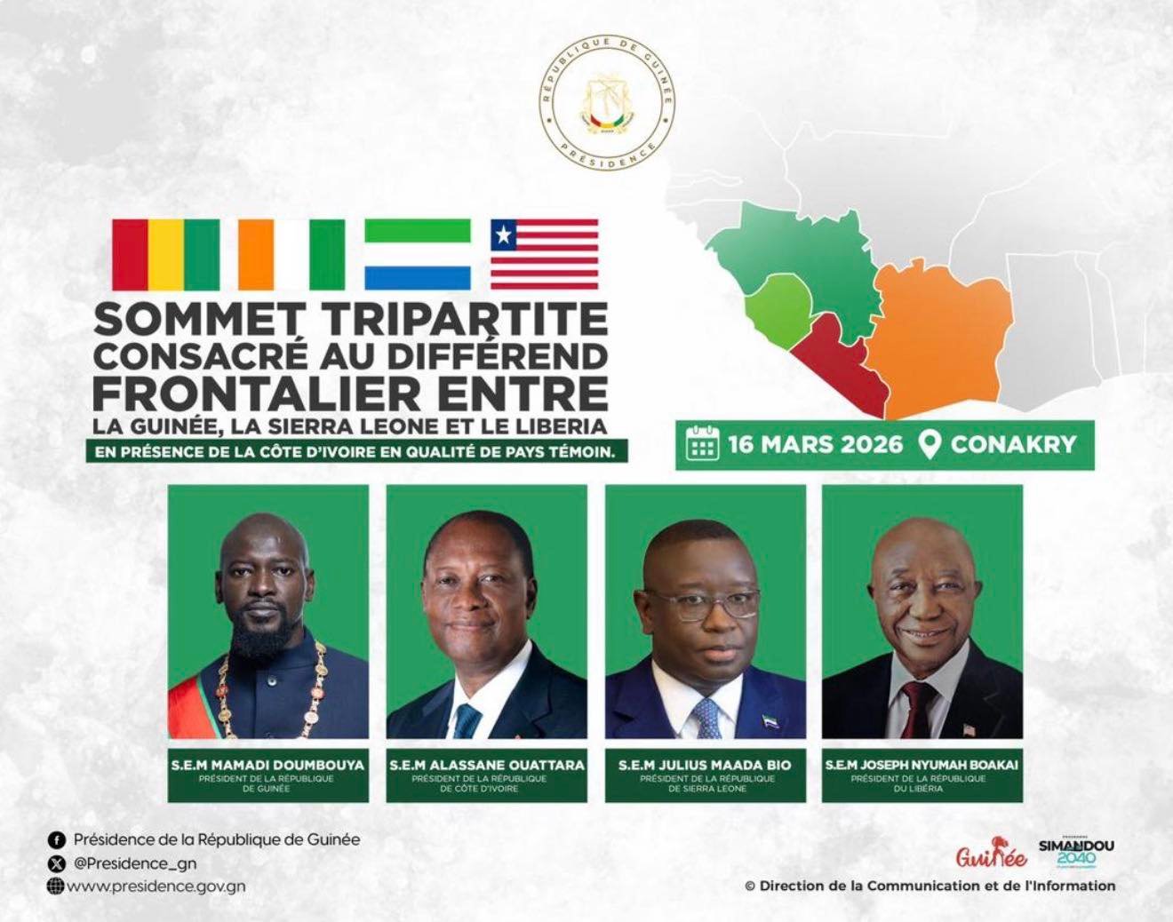 Sommet tripartite à Conakry pour désamorcer les tensions frontalières