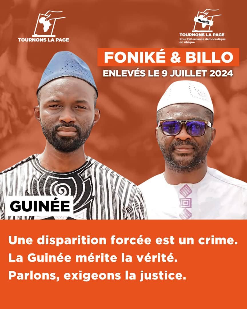 Guinée : une campagne de 40 jours lancée pour exiger la vérité sur les disparitions de Foniké Menguè et Billo Bah