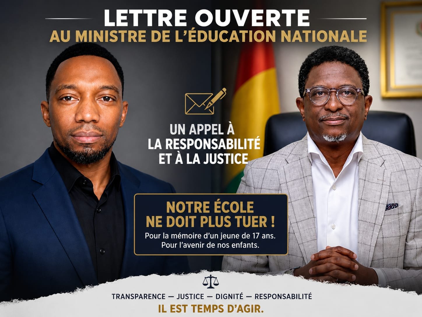 LETTRE OUVERTE À MONSIEUR ALPHA BACAR BARRY, MINISTRE DE L’ÉDUCATION NATIONALE, DE L’ALPHABÉTISATION, DE L’ENSEIGNEMENT TECHNIQUE ET DE LA FORMATION PROFESSIONNELLE
