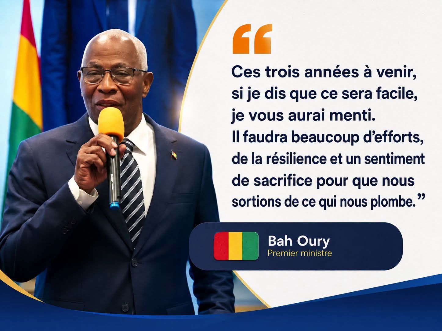 M. LE 1ER MINISTRE BAH OURY AVEC TOUT LE RESPECT LE PEUPLE N’A PAS BESOIN DE LEÇONS, IL A BESOIN D’UN ÉTAT QUI REND DES COMPTES