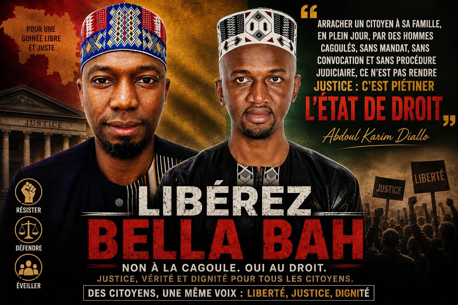 Guinée : la cagoule contre le droit — l&rsquo;affaire Bella Bah ou la honte d&rsquo;un régime aux abois